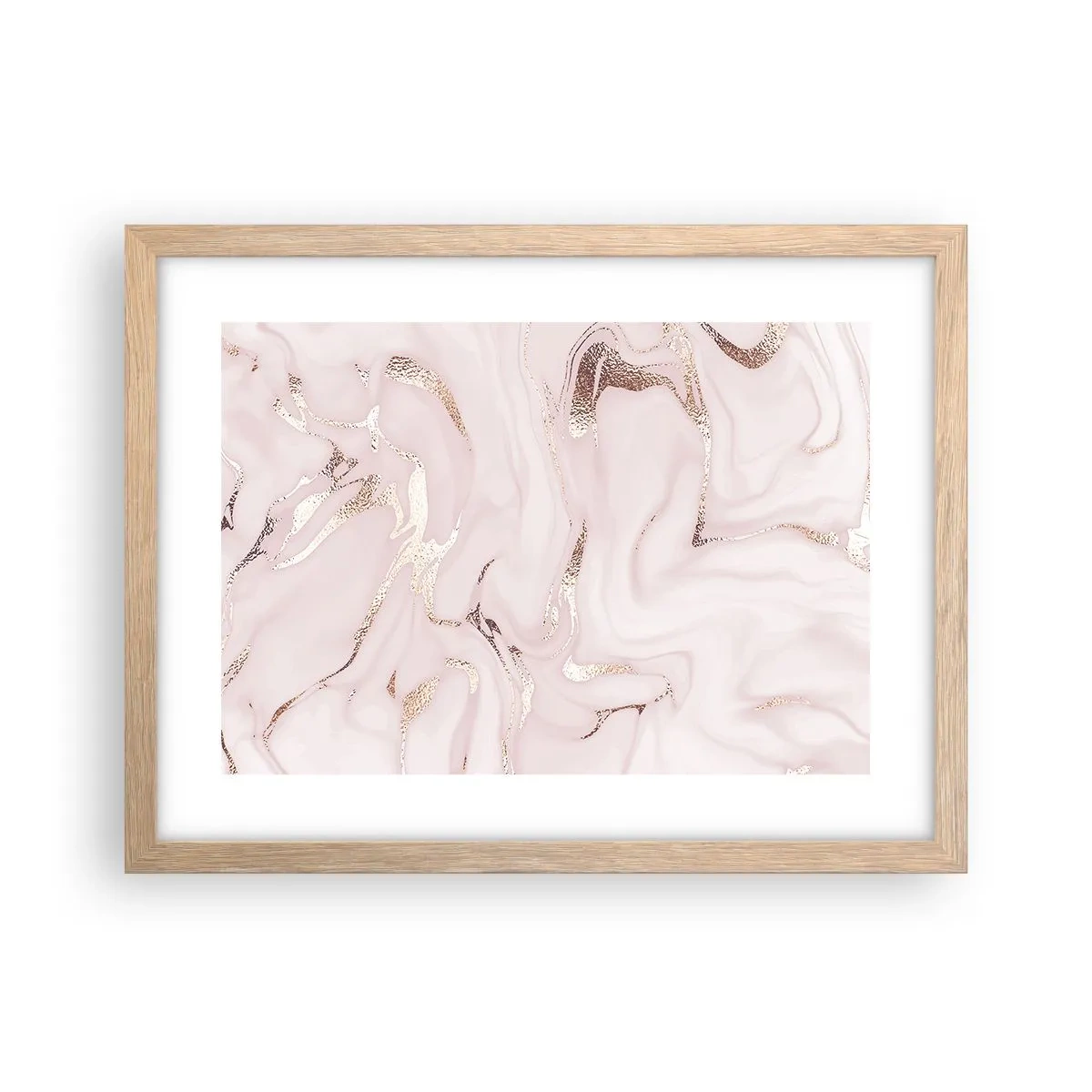 Pôster com moldura de carvalho claro - Num lenço cor-de-rosa - 40x30 cm