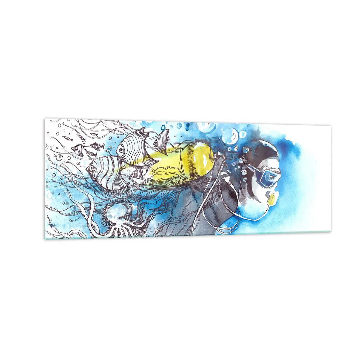 Quadro em vidro - Azul Infinito - 140x50 cm