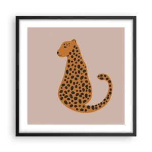 Pôster com moldura preta - A estampa de leopardo está na moda - 50x50 cm