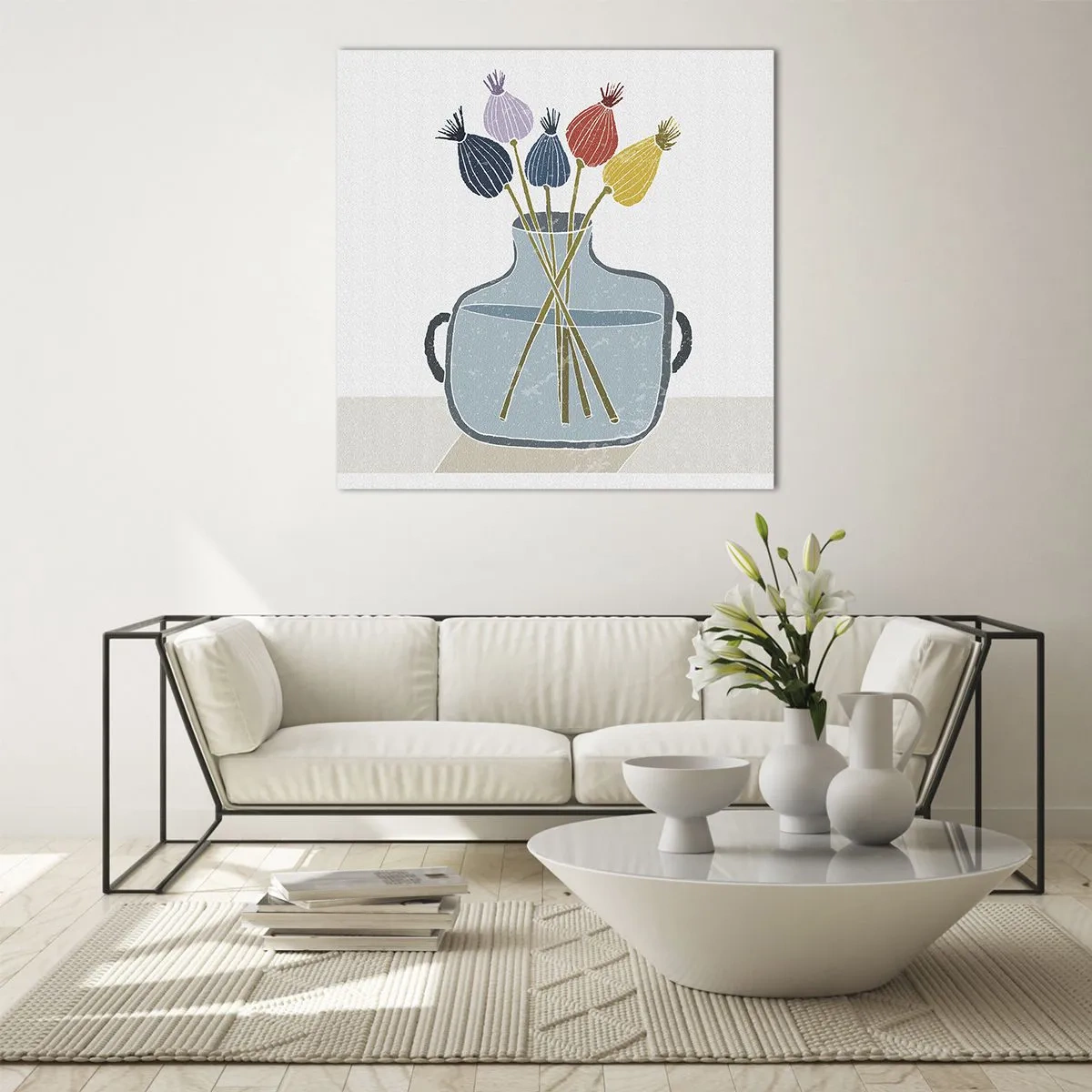 Quadro em vidro - Como semeou a papoula - 70x70 cm