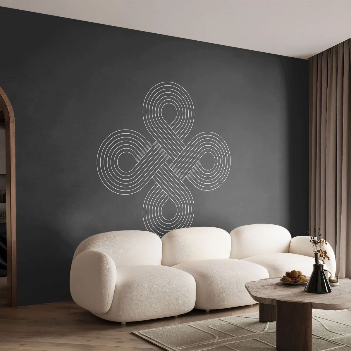 Papel de Parede Autocolante Deluxe Sticker - No espírito celta - Abstração, Pedaço, Minimalismo - 250x175 cm