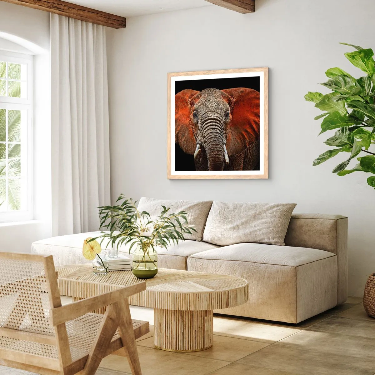 Pôster com moldura de carvalho claro - Eu sou selvagem, e você? - 60x60 cm