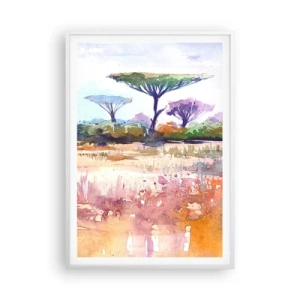 Pôster em moldura branca - Cores da savana - 70x100 cm