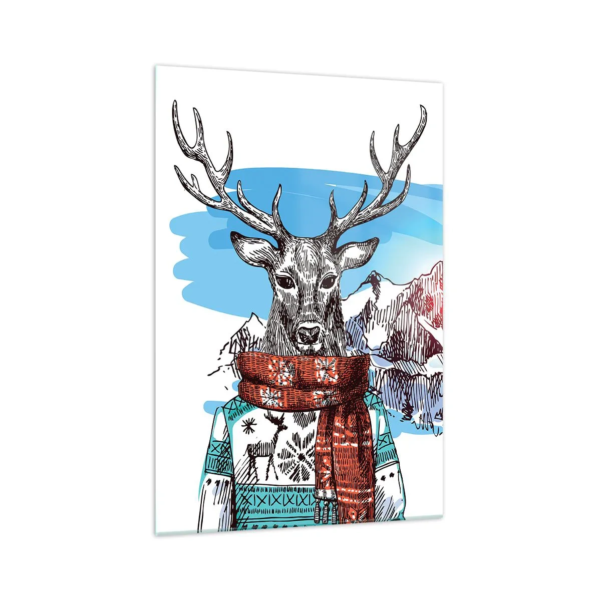 Quadro em vidro - Nem o veado passa frio - 70x100 cm