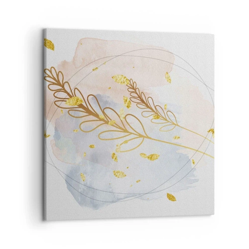 Quadro em tela - Explosão dourada - 50x50 cm