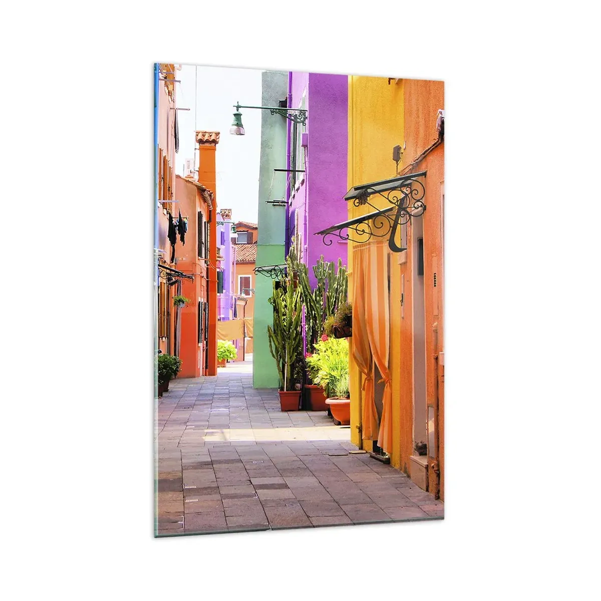 Quadro em vidro - Beco arco-íris - 80x120 cm