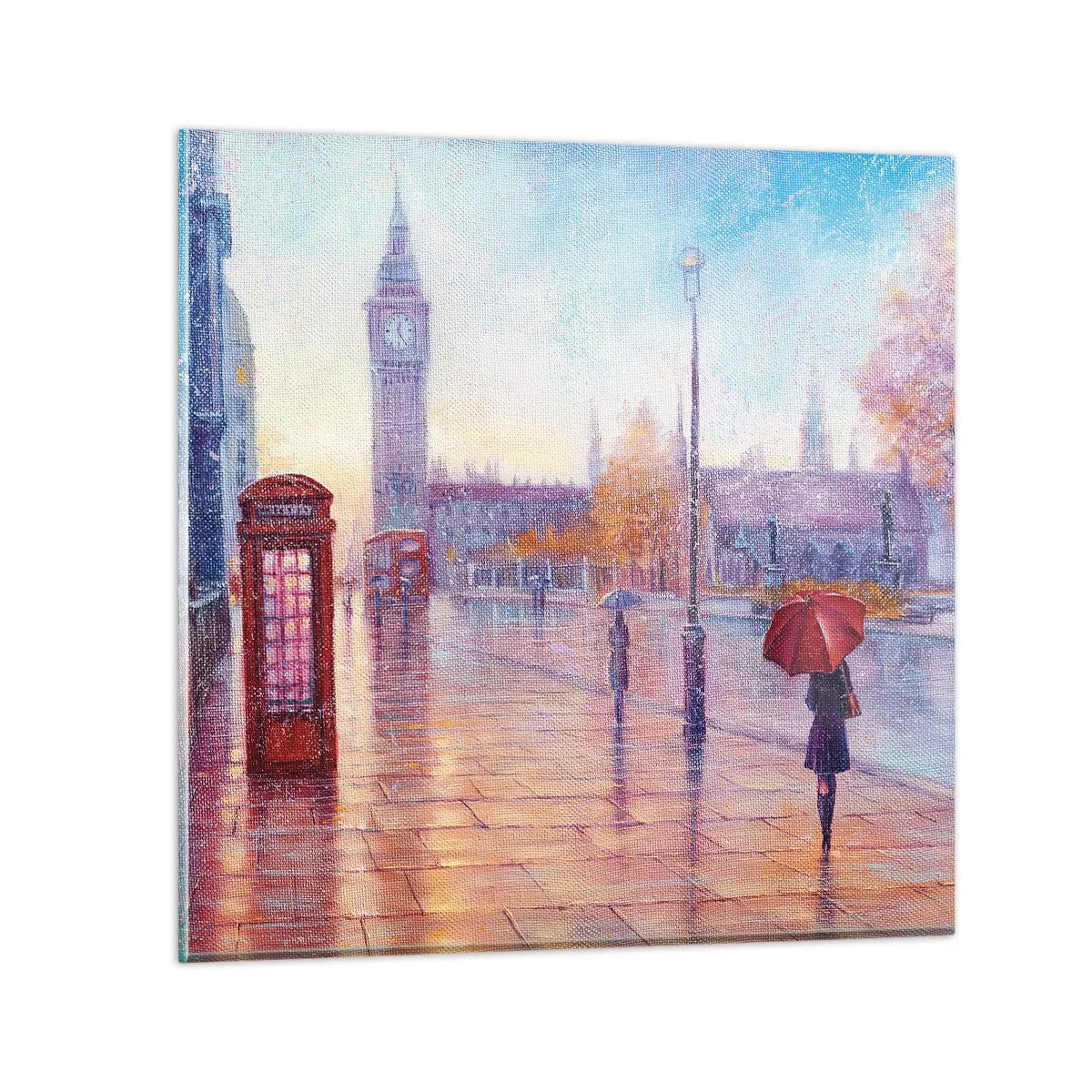 Quadro em vidro - Um dia de outono em Londres - 30x30 cm