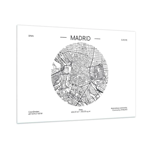 Quadro em vidro - Anatomia de Madri - 100x70 cm