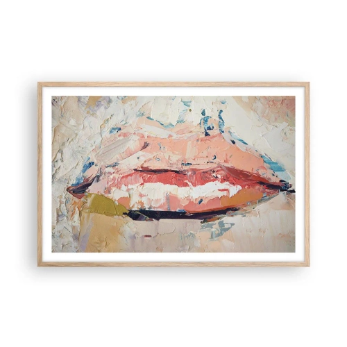 Pôster com moldura de carvalho claro - Desperta os sentidos - 91x61 cm