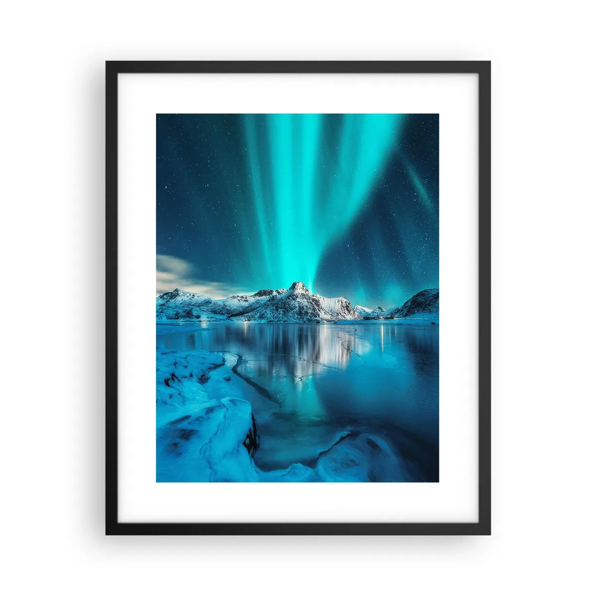 Pôster com moldura preta - Noite de Luz - 40x50 cm
