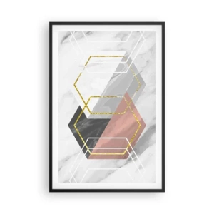 Pôster com moldura preta - Composição em cadeia - 61x91 cm