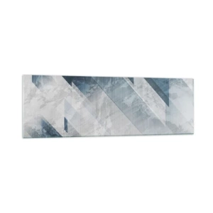 Quadro em vidro - Arte espacial – movimento cinzento - 160x50 cm