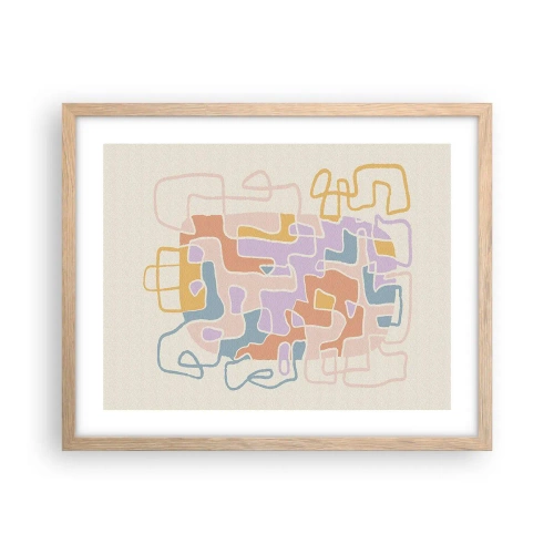 Pôster com moldura de carvalho claro - Labirinto – uma aventura alegre - 50x40 cm