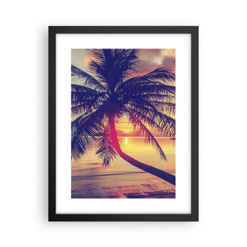 Pôster com moldura preta - Uma noite sob as palmeiras - 30x40 cm