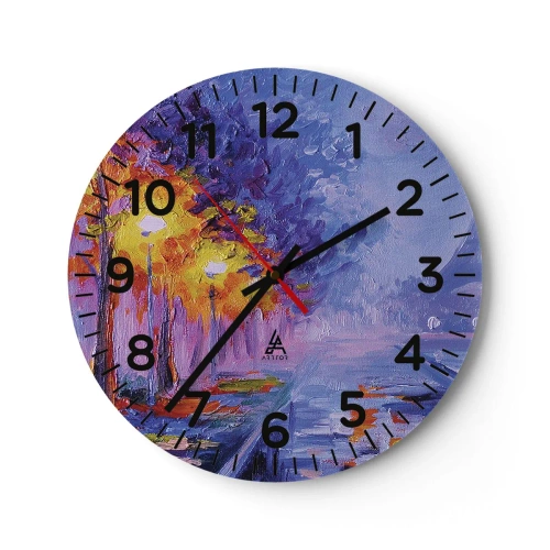Relógio de parede - Relógio em vidro - Uma caminhada dos sonhos - 40x40 cm