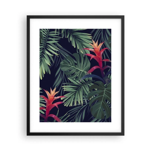 Pôster com moldura preta - Queimar em verde - 40x50 cm