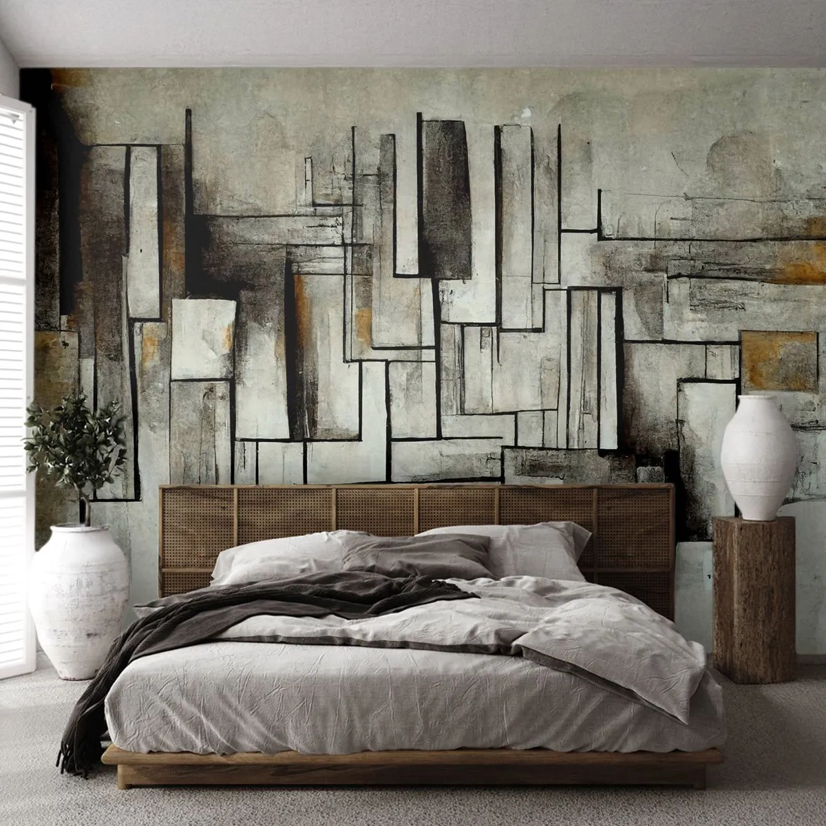 Papel de Parede Premium Canvas - O poder da simplicidade - Pedaço, Idoso, Traços - 250x175 cm