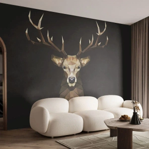 Papel de Parede Autocolante Deluxe Sticker - Veado cubista - Animais, Cervo, Gráficos - 400x280 cm