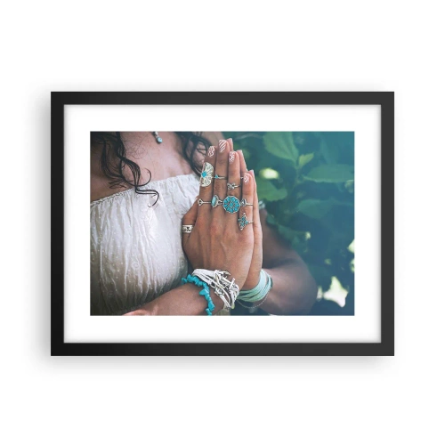 Pôster com moldura preta - Bem-vindo ao centro do ser - 40x30 cm