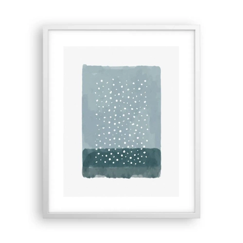 Pôster em moldura branca - Cultivado em azul - 40x50 cm