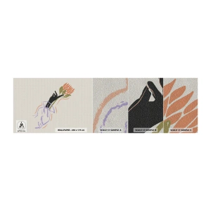 Amostra de papel de parede Premium Sand - Toque fraterno - Mão, Flor, Minimalismo - 100x30 cm