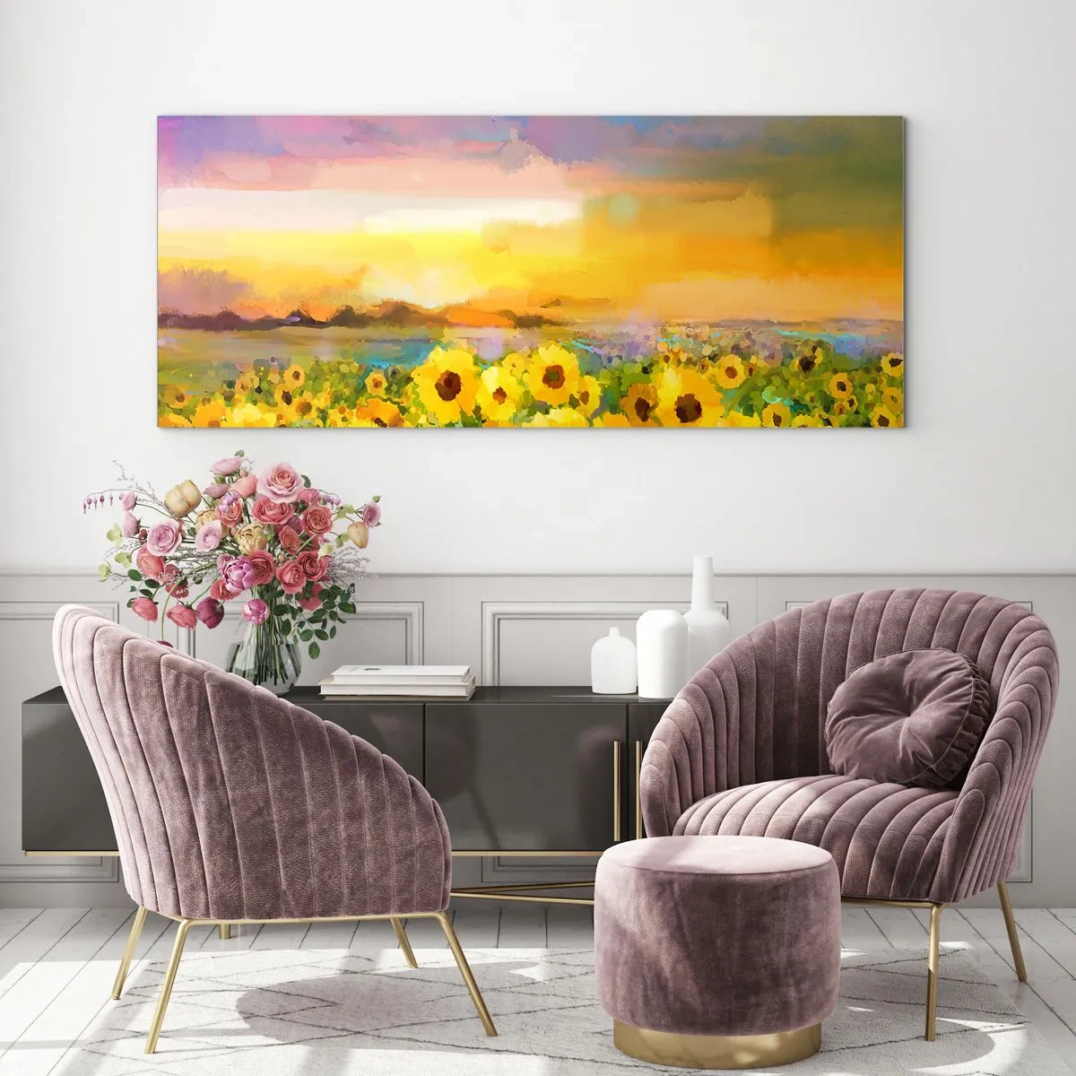 Quadro em vidro - O próprio sol desceu à terra - 120x50 cm