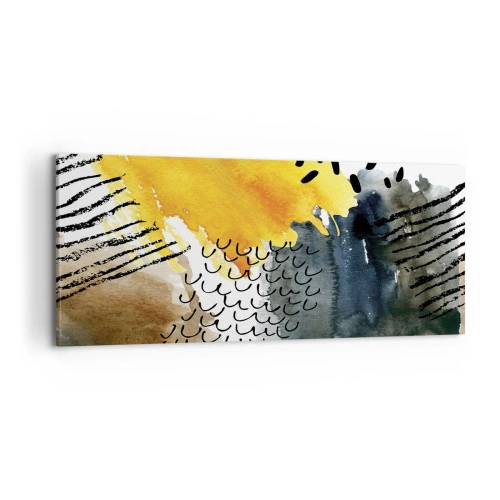 Quadro em tela - Reunião dos elementos da natureza - 100x40 cm