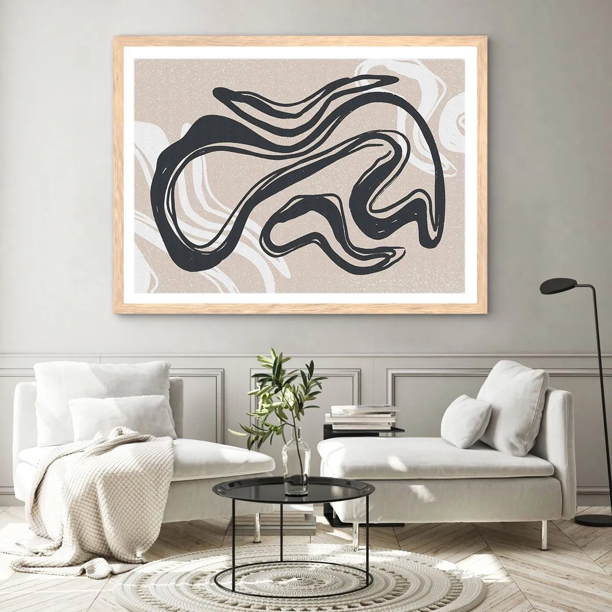 Pôster com moldura de carvalho claro - Expressão multiplicada - 70x50 cm