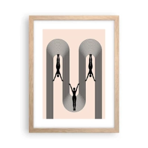 Pôster com moldura de carvalho claro - De cabeça para baixo - 30x40 cm