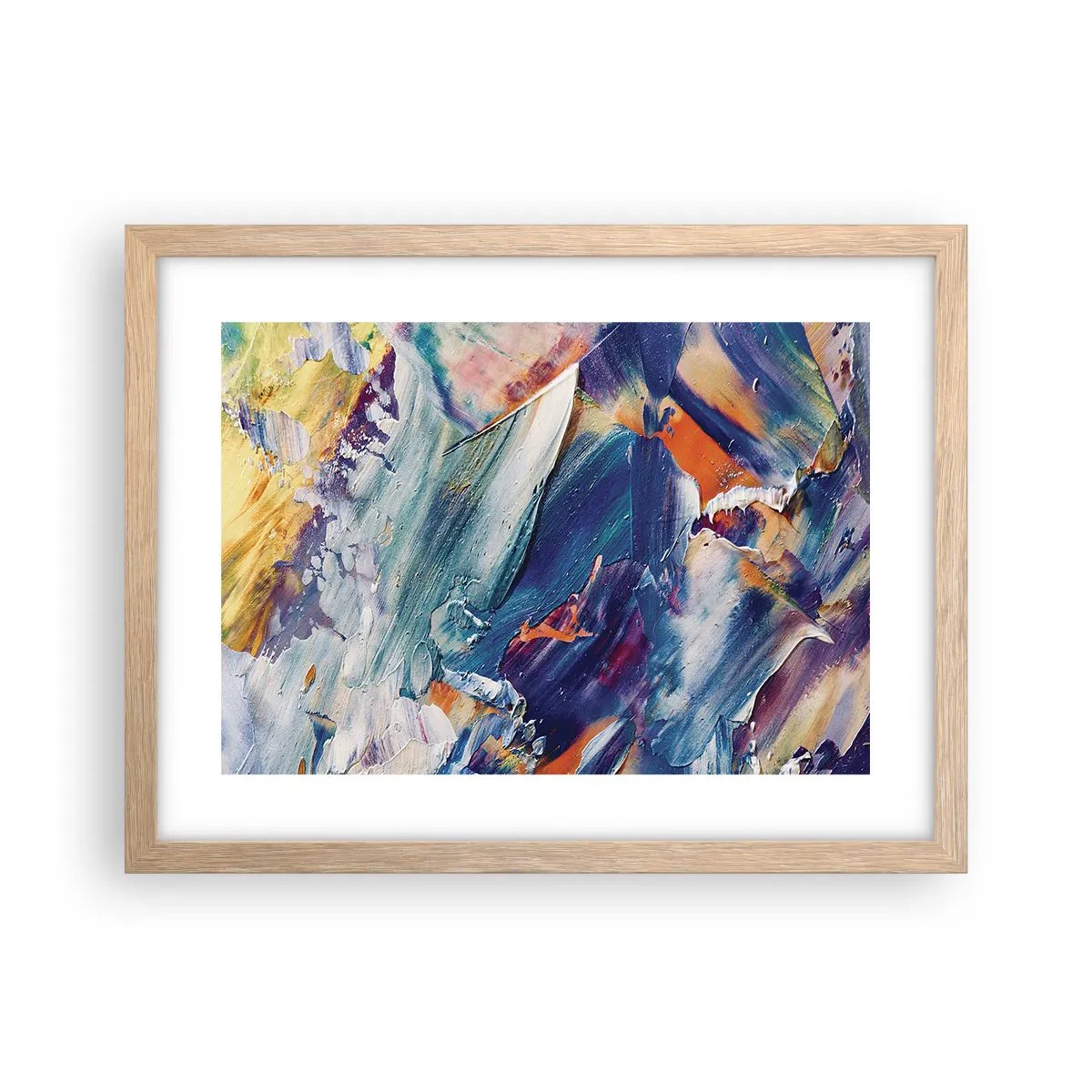 Pôster com moldura de carvalho claro - Confusão de cores - 40x30 cm