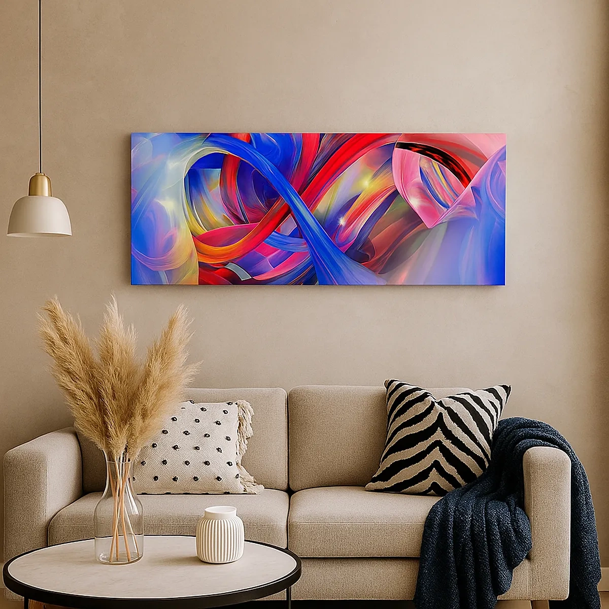 Quadro em tela - Dança das cores - 30x30 cm