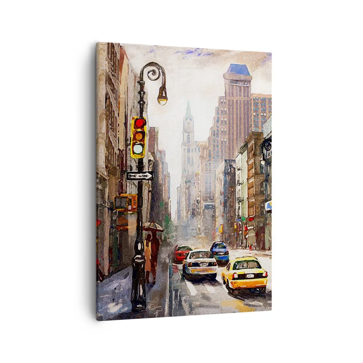Quadro em tela - Nova York – colorida também na chuva  - 50x70 cm