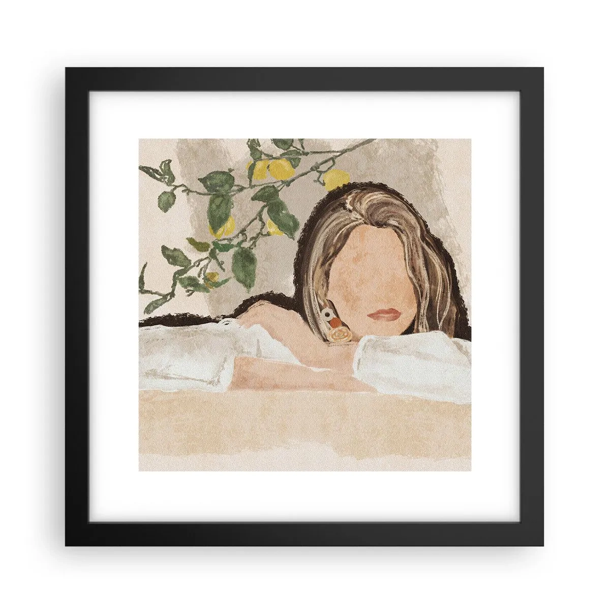 Pôster com moldura preta - Beleza do sul - 30x30 cm