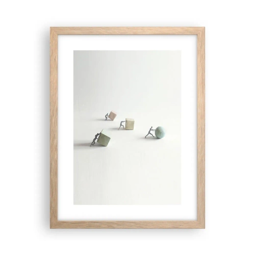 Pôster com moldura de carvalho claro - É a vida - 30x40 cm