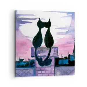 Quadro em tela - Rendez-vous sob a lua - 70x70 cm