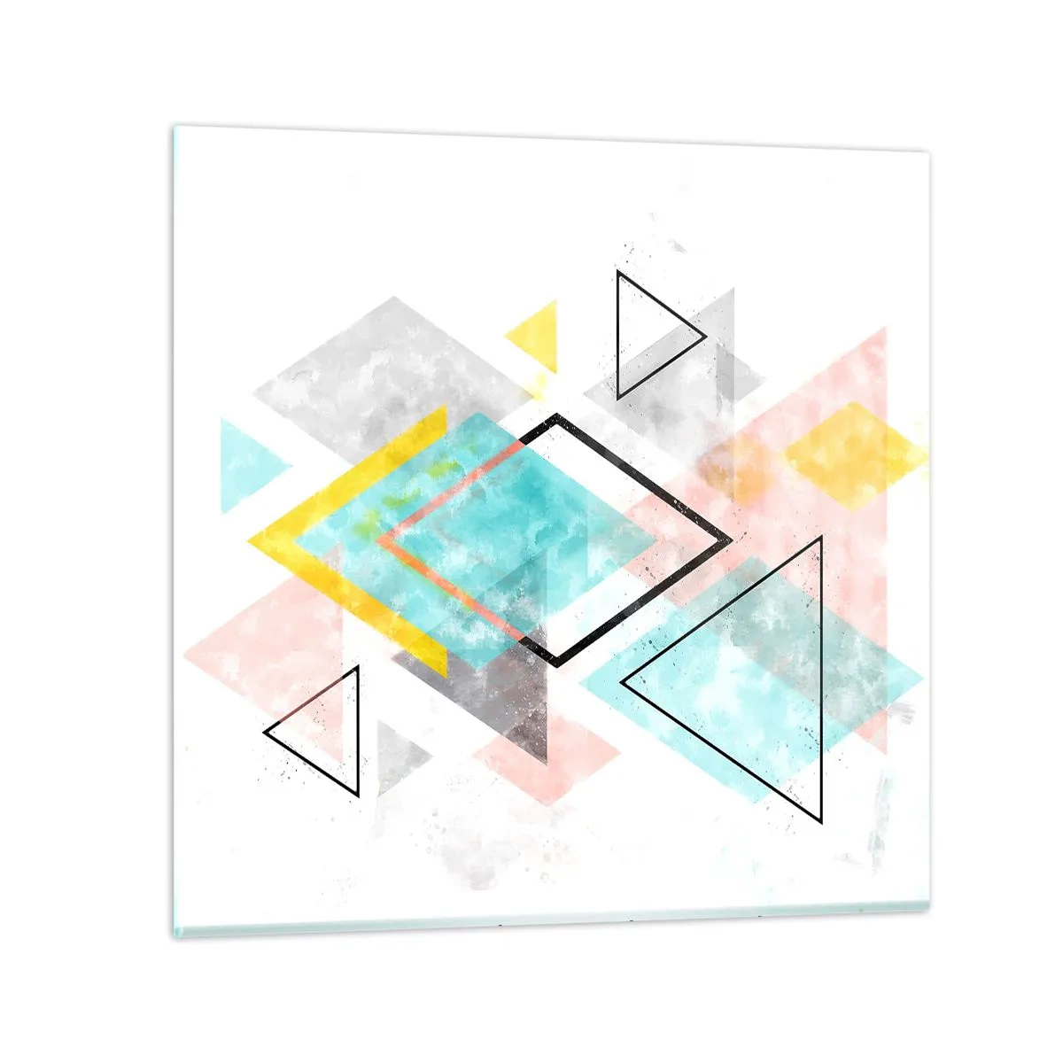 Quadro em vidro - Jogo geométrico - 70x70 cm