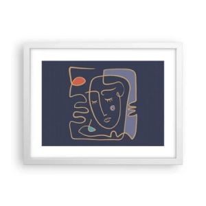 Pôster em moldura branca - Nos pensamentos - 40x30 cm