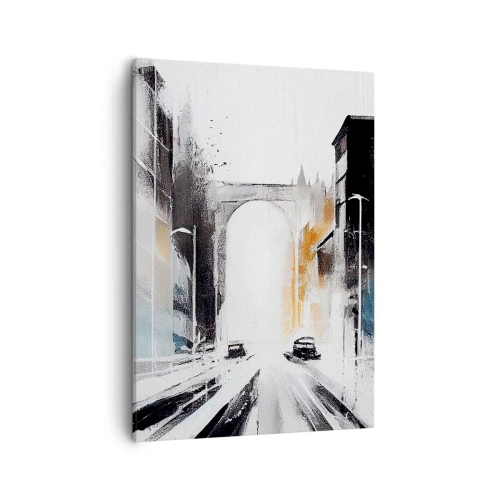 Quadro em tela - Estudo da cidade: arquitetura e movimento - 50x70 cm