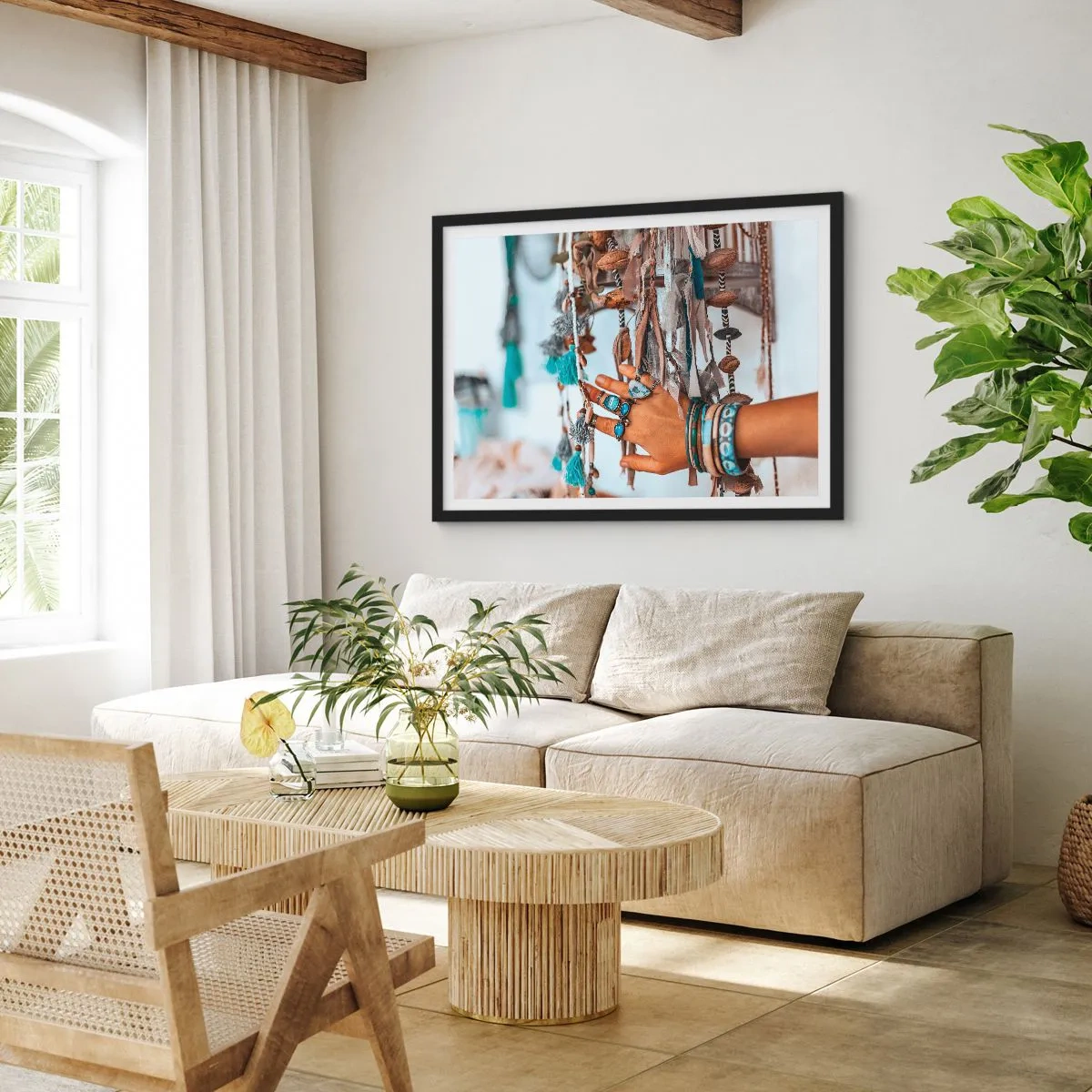 Pôster com moldura preta - Tesouros locais - 70x50 cm