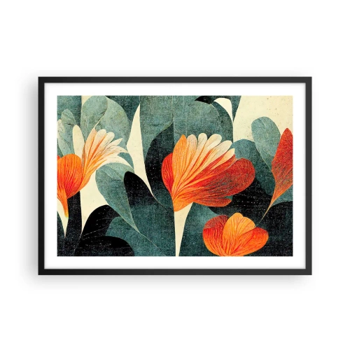Pôster com moldura preta - O calor dos trópicos e o frescor da vegetação - 70x50 cm
