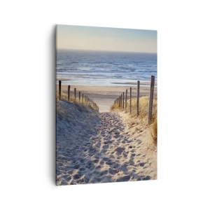 Quadro em tela - O som do mar, o canto dos pássaros, a praia selvagem entre a relva... - 50x70 cm