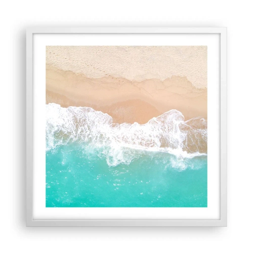 Pôster em moldura branca - Toque carinhoso - 50x50 cm