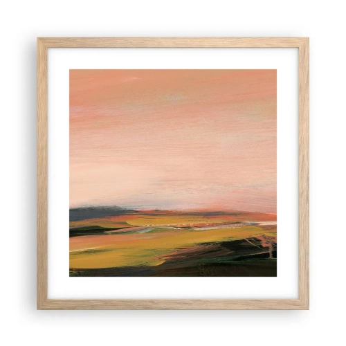 Pôster com moldura de carvalho claro - Em tons rosa - 40x40 cm