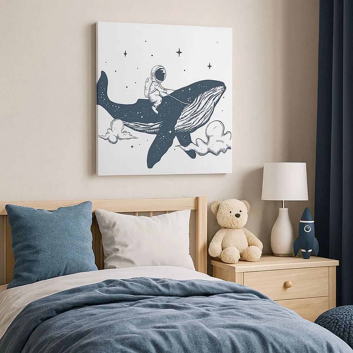 Quadro em tela - Aventura espacial - 30x30 cm