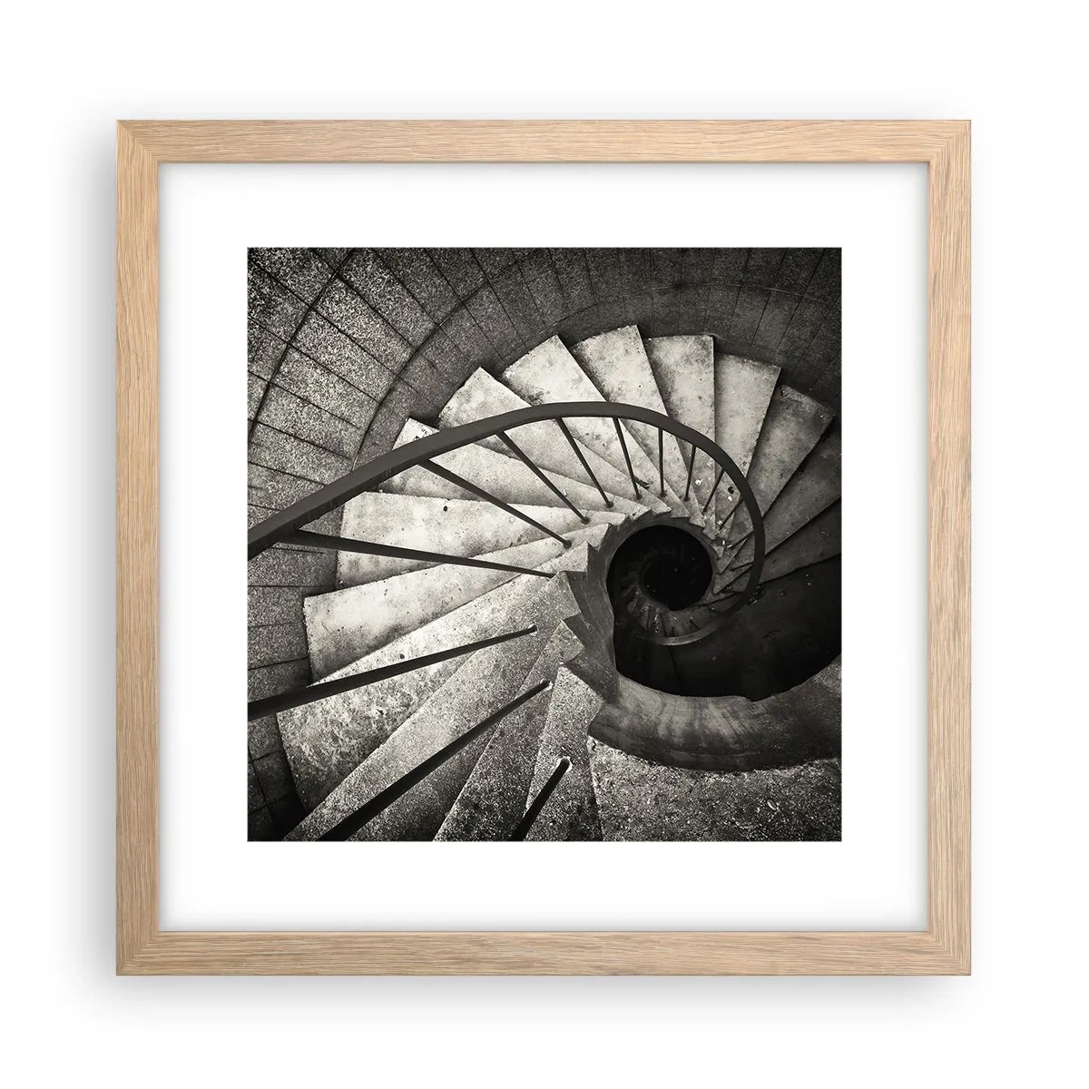 Pôster com moldura de carvalho claro - Suba as escadas, desça as escadas - 30x30 cm