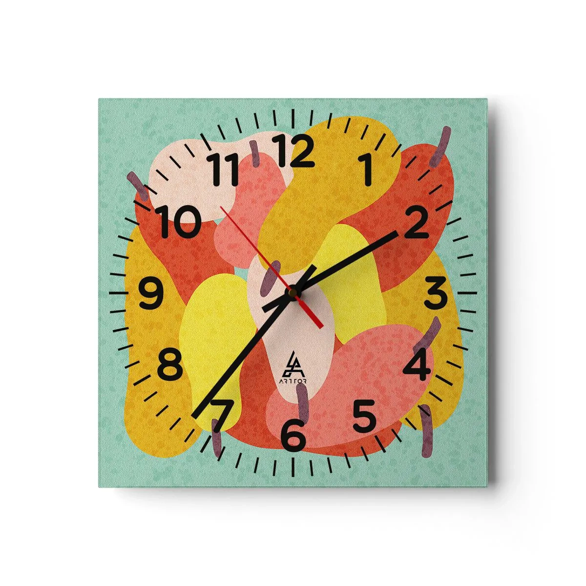 Relógio de parede - Relógio em vidro - Experimente o sol de verão - 40x40 cm