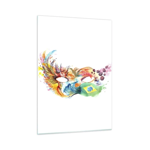 Quadro em vidro - O Brasil lhe recebe com samba - 50x70 cm
