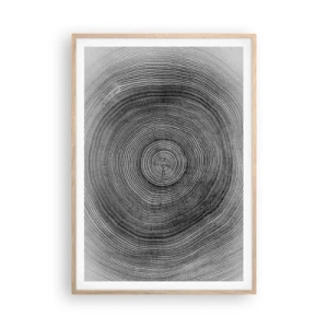 Pôster com moldura de carvalho claro - Sinal dos tempos - 70x100 cm