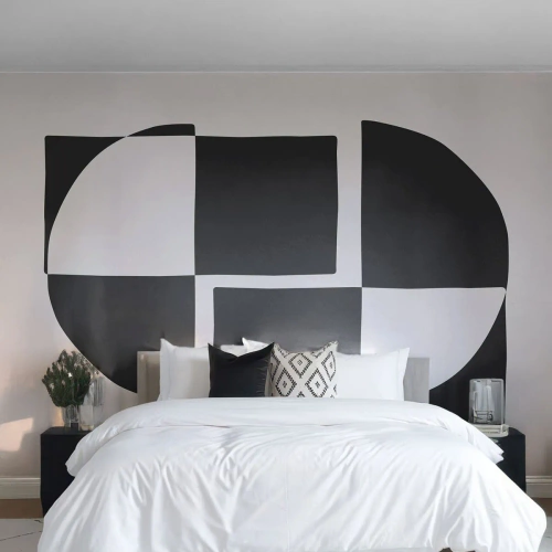 Papel de Parede Premium Canvas - Antítese – síntese - Abstração, Pedaço, Preto e branco - 500x350 cm