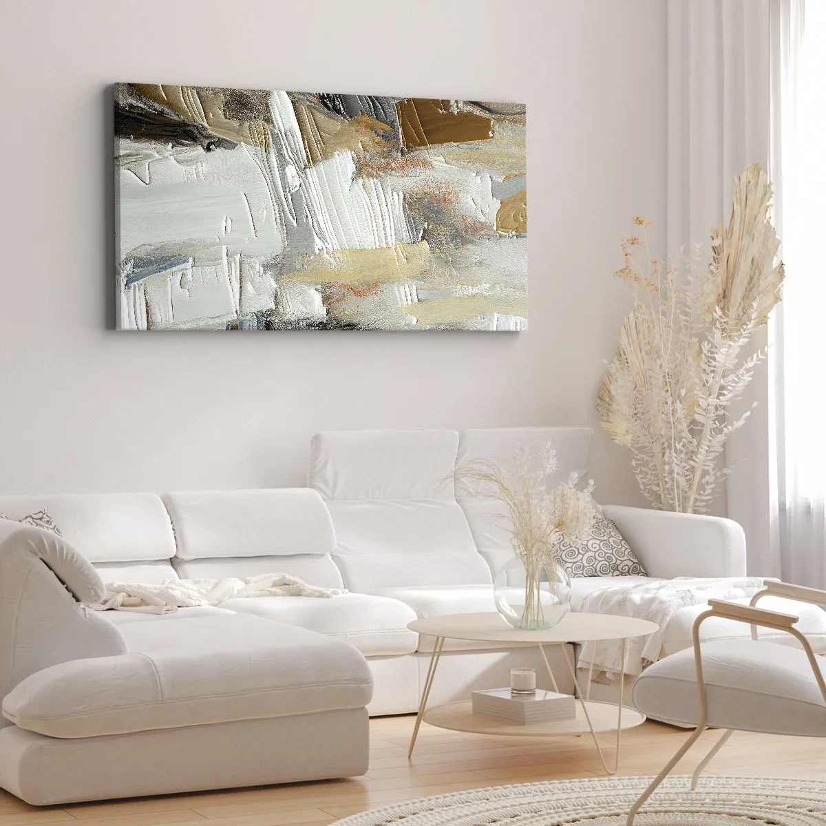Quadro em tela - Camadas coloridas - 100x40 cm